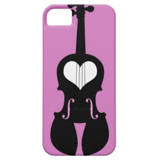 pink violin cell phone case