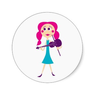 fiddle gal sticker