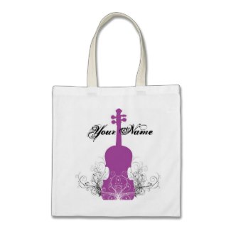 violin magenta swirl tote